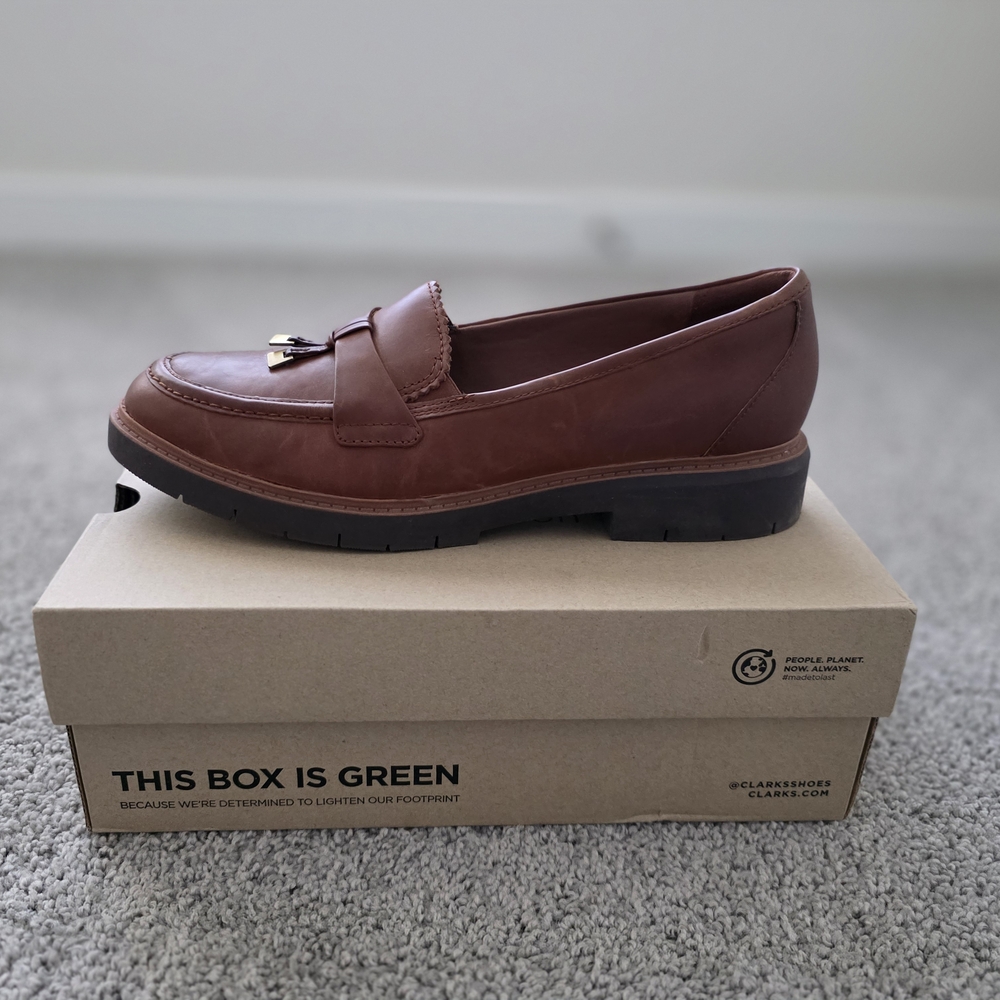 Clarks Chestnut Leather Loafers